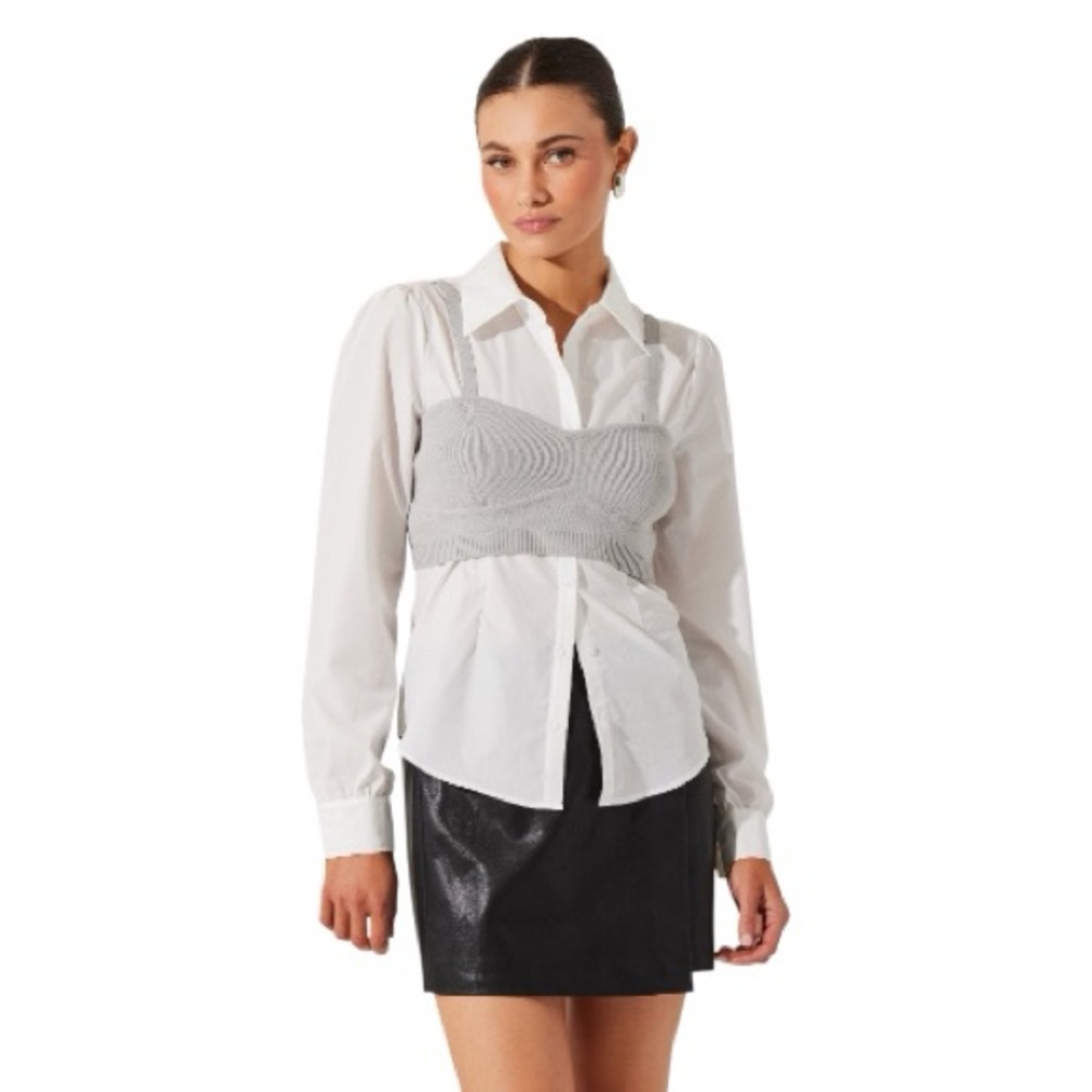 New ASTR the Label Gray Sweater Ribbed Tank